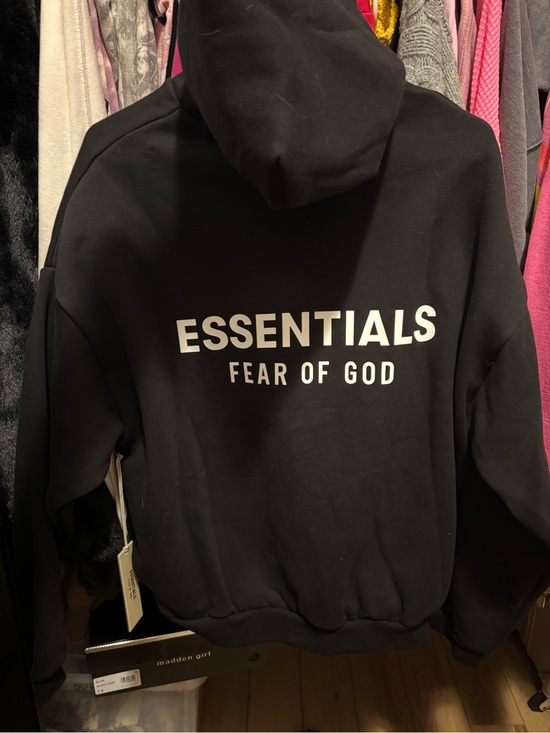 Fear of God Other - Fear of God Essentials Black Crewneck Hoodie with White Logo